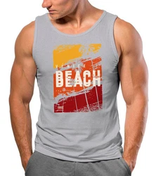 Neverless Tanktop Herren Sommer Venice Beach Surfing Motiv Orange/Gelb/Grau/Dunkelgrau/Beige/Hellblau