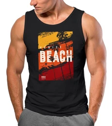 Tanktop Herren Tank-Top Sommer Venice Beach Surfing Motiv Aufdruck Strand mit Print