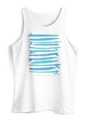 Neverless Tanktop Herren Surfboards South Beach California USA Blau/Weiß/Hellblau