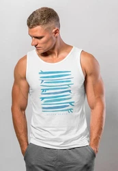 Neverless Tanktop Herren Surfboards South Beach California USA Blau/Weiß/Hellblau