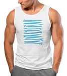 Neverless Tanktop Herren Surfboards South Beach California USA Blau/Weiß/Hellblau Neverless Tanktop Herren Surfboards South Beach California USA Blau/Weiß/Hellblau