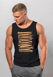 Neverless Tanktop Herren Surfboards South Beach California USA Orange/Schwarz/Dunkelblau/Braun