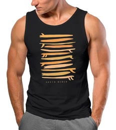Tanktop Herren Tank-Top Surfboards South Beach California USA Sommer Surfing mit Print
