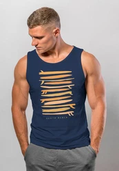 Neverless Tanktop Herren Surfboards South Beach California USA Dunkelblau
