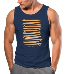 Neverless Tanktop Herren Surfboards South Beach California USA Dunkelblau