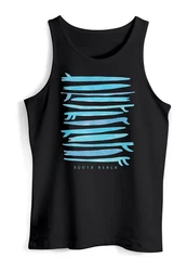 Neverless Tanktop Herren Surfboards South Beach California USA Schwarz/Türkis