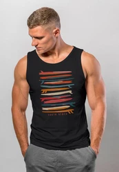Neverless Tanktop Herren Surfboards South Beach California USA Schwarz/Rosa/Dunkelgrau/Rot/Orange