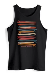 Neverless Tanktop Herren Surfboards South Beach California USA Schwarz/Rosa/Dunkelgrau/Rot/Orange