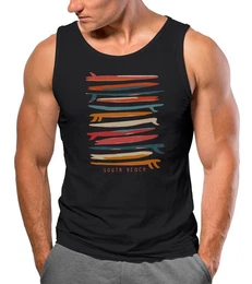 Tanktop Herren Tank-Top Surfboards South Beach California USA Sommer Surfing mit Print