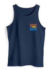 Neverless Tanktop Herren Logo Style Dunkelblau/Blau