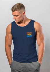 Neverless Tanktop Herren Logo Style Dunkelblau/Blau