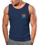 Neverless Tanktop Herren Logo Style Dunkelblau/Blau