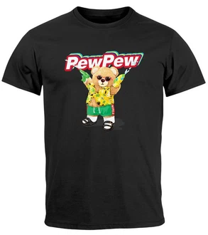 Neverless Print-Shirt Herren T-Shirt Pew Pew Br