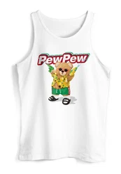 Neverless Tanktop Herren Tank-Top Pew Pew Br Sommer Printshirt Aufdruck Motiv Lila/Braun/Weiß/Blau