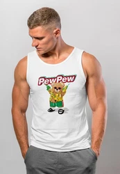 Neverless Tanktop Herren Tank-Top Pew Pew Br Sommer Printshirt Aufdruck Motiv Lila/Braun/Weiß/Blau