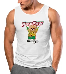 Neverless Tanktop Herren Tank-Top Pew Pew Br Sommer Printshirt Aufdruck Motiv Lila/Braun/Weiß/Blau