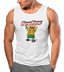 Neverless Tanktop Herren Tank-Top Pew Pew Br Sommer Printshirt Aufdruck Motiv Lila/Braun/Weiß/Blau