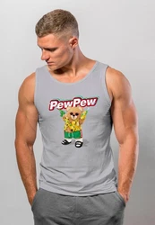 Neverless Tanktop Herren Tank-Top Pew Pew Br Sommer Printshirt Aufdruck Motiv Lila/Braun/Grau