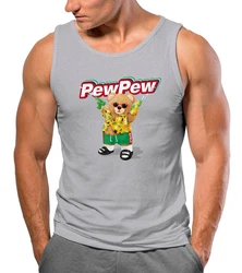 Neverless Tanktop Herren Tank-Top Pew Pew Br Sommer Printshirt Aufdruck Motiv Lila/Braun/Grau