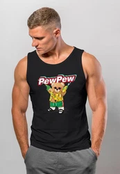 Neverless Tanktop Herren Tank-Top Pew Pew Br Sommer Printshirt Aufdruck Motiv Braun/Blau/Gelb/Lila