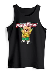 Neverless Tanktop Herren Tank-Top Pew Pew Br Sommer Printshirt Aufdruck Motiv Braun/Blau/Gelb/Lila