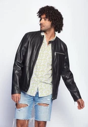 Maze Lederjacke 181Berwick Schwarz/Creme/Rot