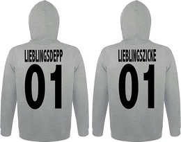 Kapuzenpullover Lieblingsdepp & Lieblingszicke King Queen Hoodie Prchen Set Hoodie mit modischem Print