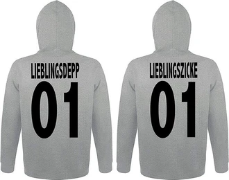 Couples Shop Kapuzenpullover Lieblingsdepp & Lieblingszicke King Queen Hoodie Prchen Set