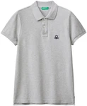United Colors of Benetton Poloshirt mit Label-Badge Grau/Hellgrau