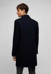 HECHTER PARIS Wollmantel mit Umlegekragen Dunkelblau/Blau