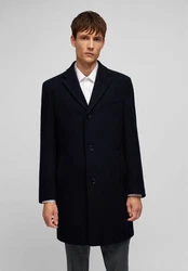 HECHTER PARIS Wollmantel mit Umlegekragen Dunkelblau/Blau