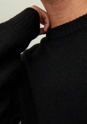 Jack & Jones Rundhalspullover JOROLLIE KNIT CREW NECK Schwarz