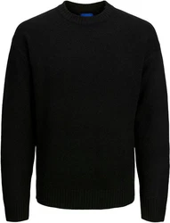 Jack & Jones Rundhalspullover JOROLLIE KNIT CREW NECK Schwarz