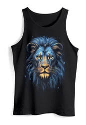Neverless Tanktop Herren Lion Art-Print Illustration Braun