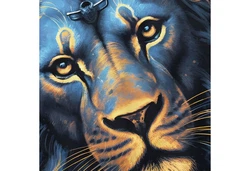 Neverless Tanktop Herren Lion Art-Print Illustration Braun
