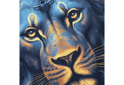 Neverless Tanktop Herren Lion Art-Print Illustration Braun/Dunkelblau