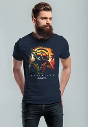 Neverless Print-Shirt Herren T-Shirt Musik DJ Chill Faultier Dunkelblau/Rosa/Gelb/Braun/Blau