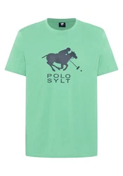 Polo Sylt Print-Shirt Logo-Symbol Hellgrün/Grün