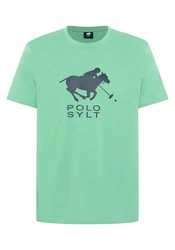 Polo Sylt Print-Shirt Logo-Symbol Hellgrün/Grün