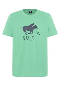 Polo Sylt Print-Shirt Logo-Symbol Hellgrün/Grün