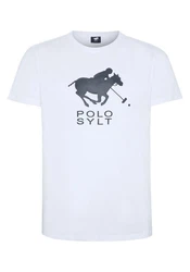 Polo Sylt Print-Shirt Logo-Symbol Grau/Braun/Silber