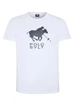 Polo Sylt Print-Shirt Logo-Symbol Grau/Braun/Silber