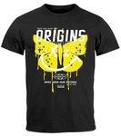 Neverless Print-Shirt Herren T-Shirt Aufdruck Schmetterling Butterfly Make Your Own History Lila/Dunkelgrau/Gelb/Schwarz/Orange Neverless Print-Shirt Herren T-Shirt Aufdruck Schmetterling Butterfly Make Your Own History Lila/Dunkelgrau/Gelb/Schwarz/Orange