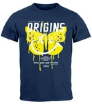 Neverless Print-Shirt Herren T-Shirt Aufdruck Schmetterling Butterfly Make Your Own History Dunkelblau Neverless Print-Shirt Herren T-Shirt Aufdruck Schmetterling Butterfly Make Your Own History Dunkelblau