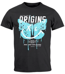 Neverless Print-Shirt Herren T-Shirt Aufdruck Schmetterling Butterfly Make Your Own History Türkis/Dunkelgrau/Lila/Schwarz