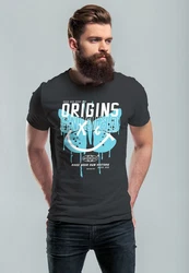 Neverless Print-Shirt Herren T-Shirt Aufdruck Schmetterling Butterfly Make Your Own History Türkis/Dunkelgrau/Lila/Schwarz