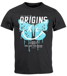 Neverless Print-Shirt Herren T-Shirt Aufdruck Schmetterling Butterfly Make Your Own History Türkis/Dunkelgrau/Lila/Schwarz