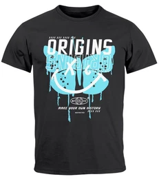 Print-Shirt Herren T-Shirt Aufdruck Schmetterling Butterfly Make your own History mit Print