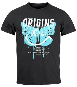 Neverless Print-Shirt Herren T-Shirt Aufdruck Schmetterling Butterfly Make Your Own History Türkis/Dunkelgrau/Lila/Schwarz