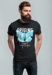 Neverless Print-Shirt Herren T-Shirt Aufdruck Schmetterling Butterfly Make Your Own History Türkis/Dunkelgrau/Lila/Schwarz
